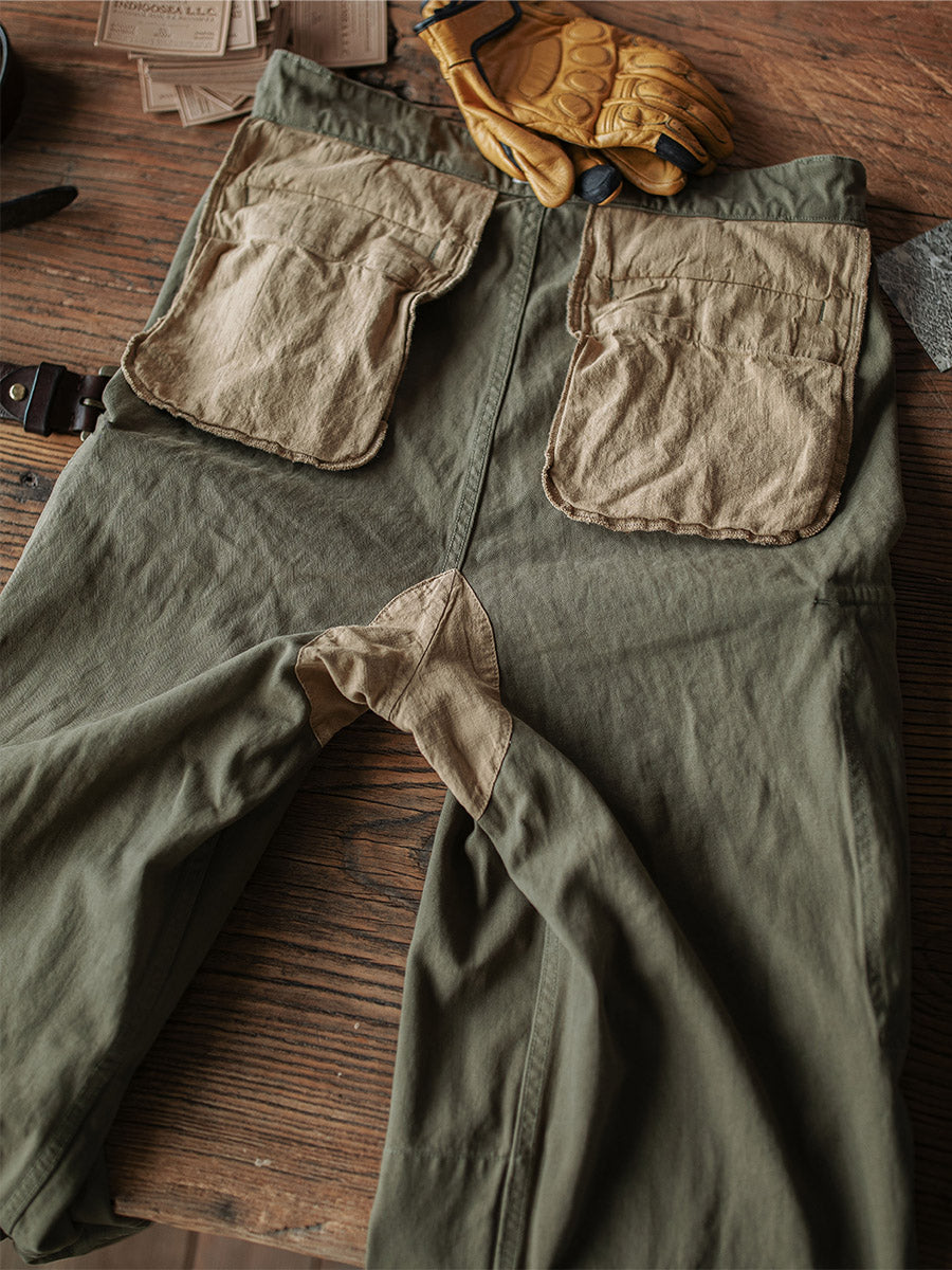 Pantalones de sarga con diseño de espiga M-47 del ejército francés, réplica