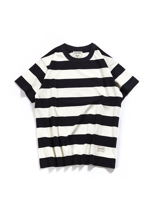 T-shirt rayé à col rond pour homme