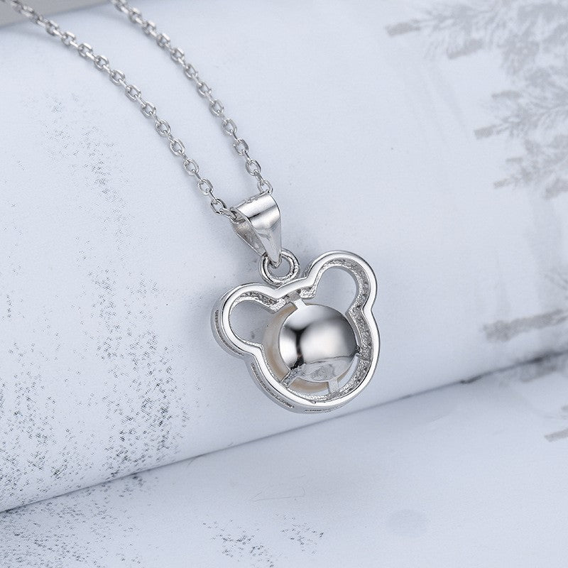Halskette mit Perlenanhänger aus 925er Silber