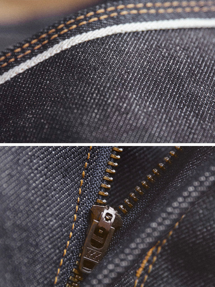Jeans de Mezclilla Cruda Estilo Retro Americano para Hombre