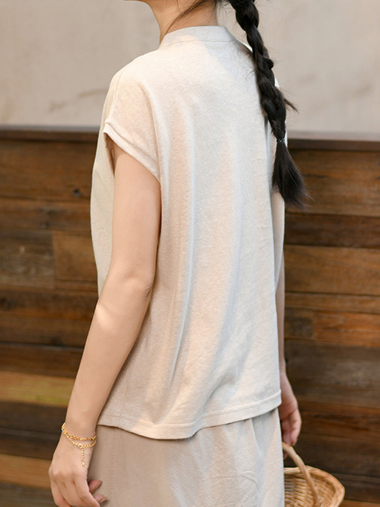 Camiseta súper suave de algodón y lino.