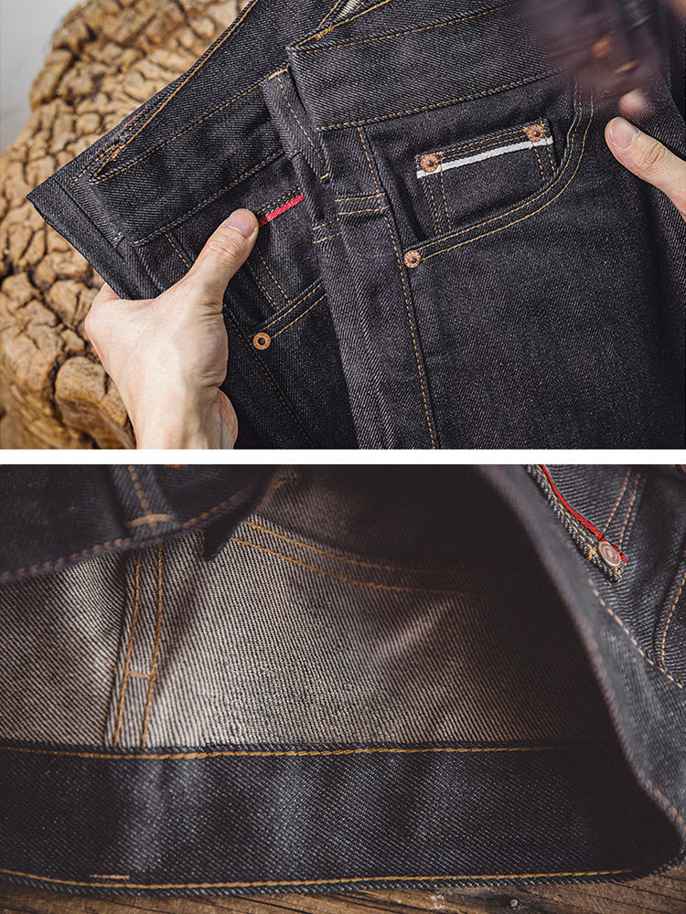 Jeans de Mezclilla Cruda Estilo Retro Americano para Hombre
