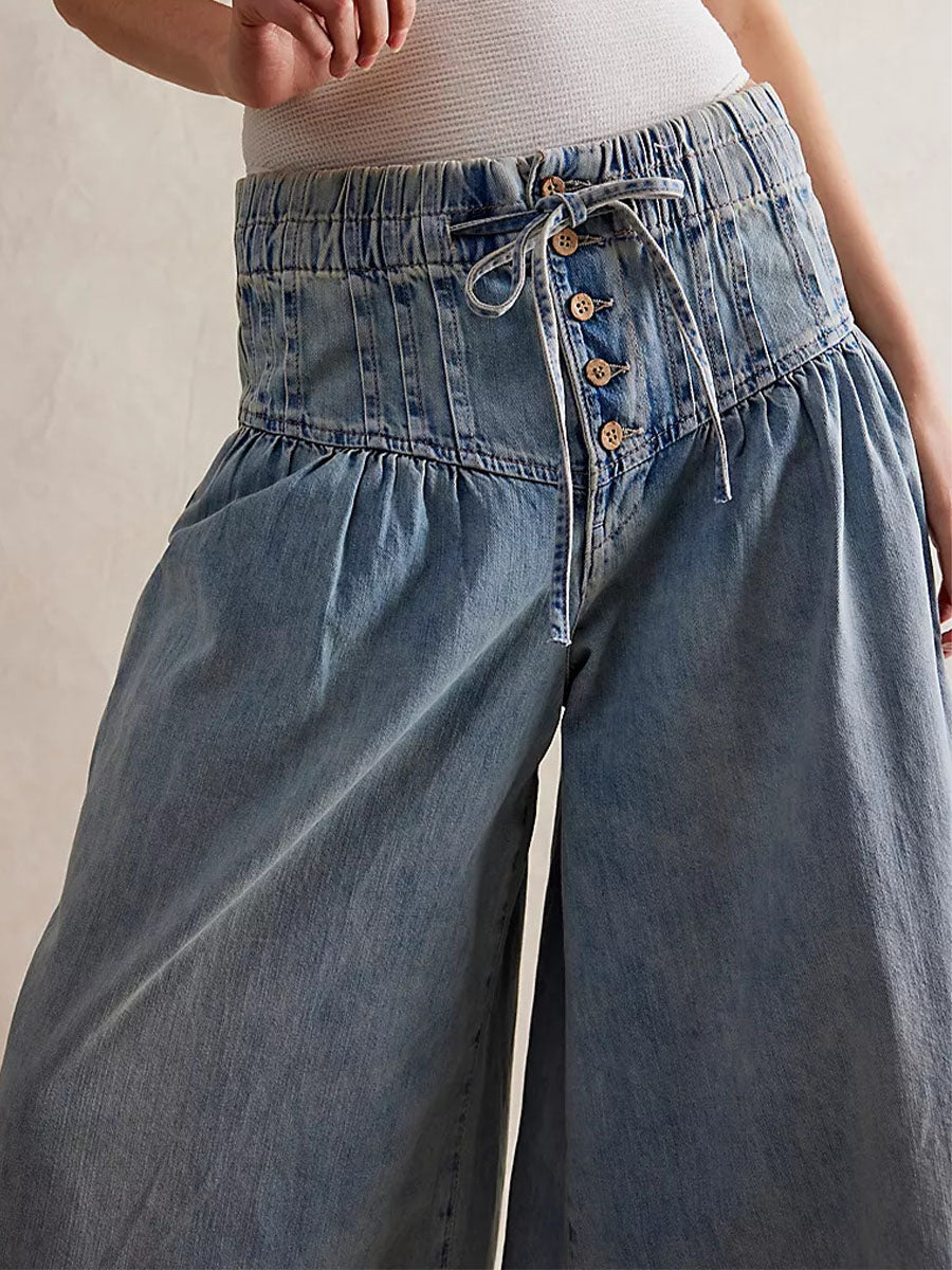 Damen Jeans mit weitem Bein und lockerer Passform