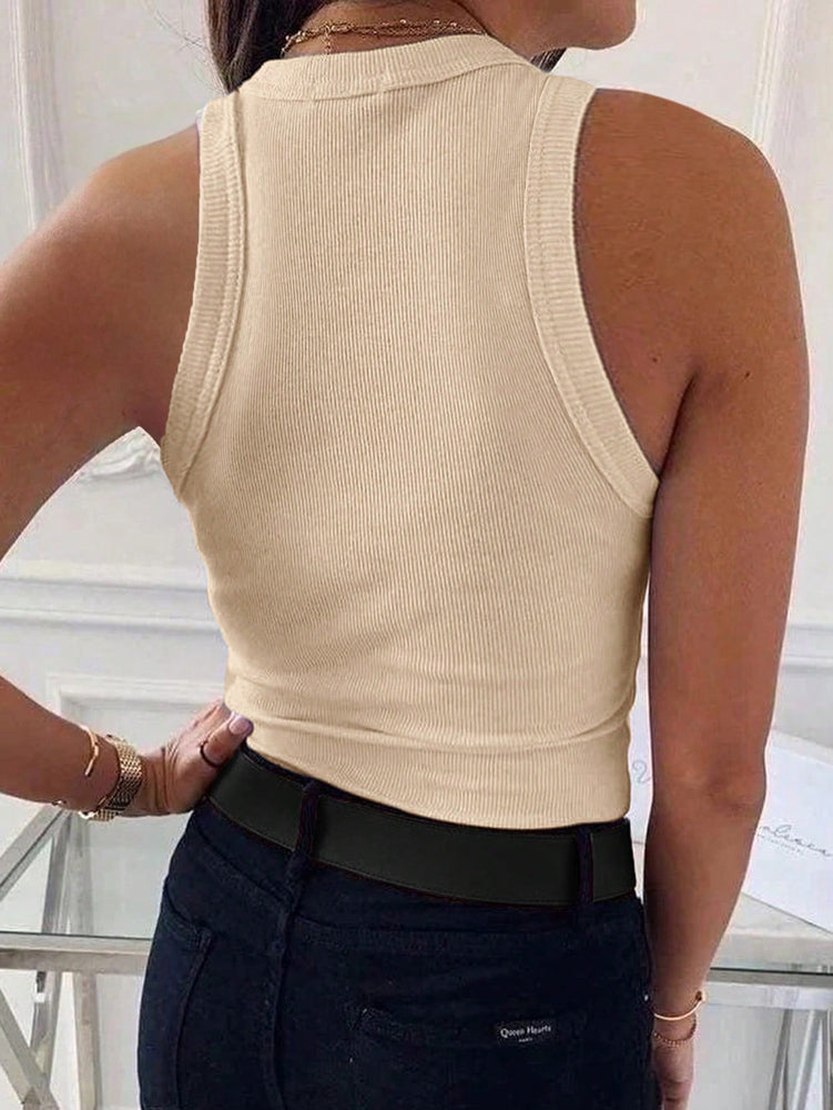 Débardeur côtelé slim pour femme