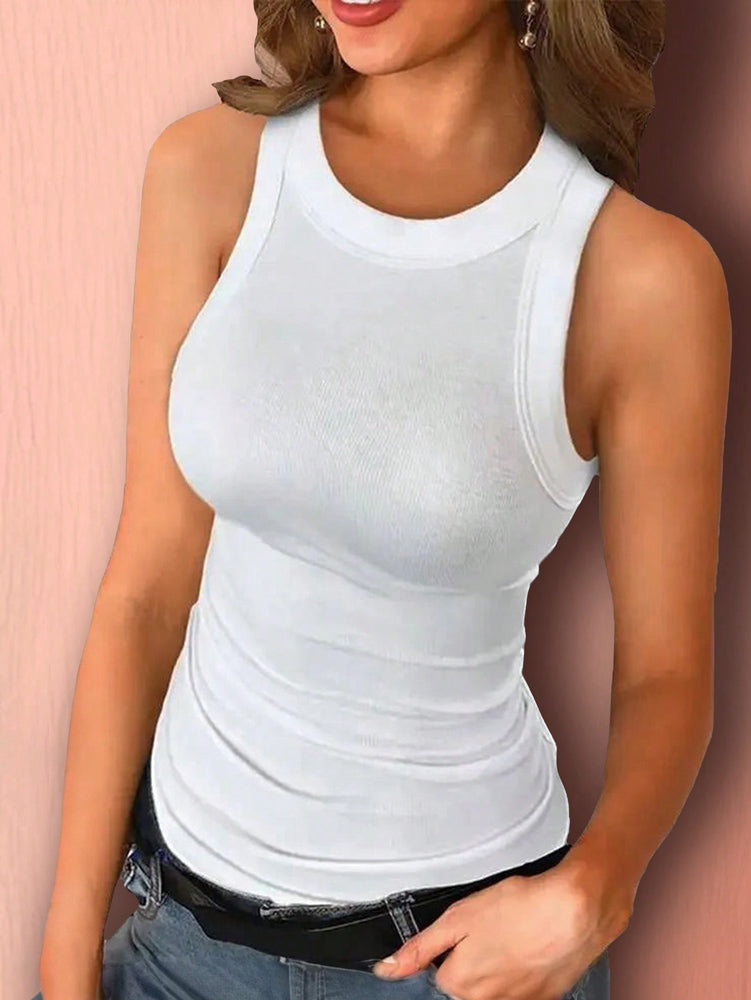 Débardeur côtelé slim pour femme