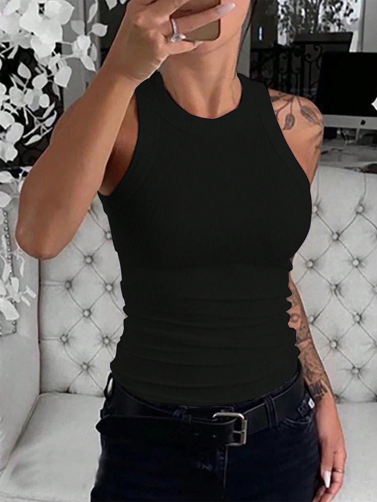 Débardeur côtelé slim pour femme