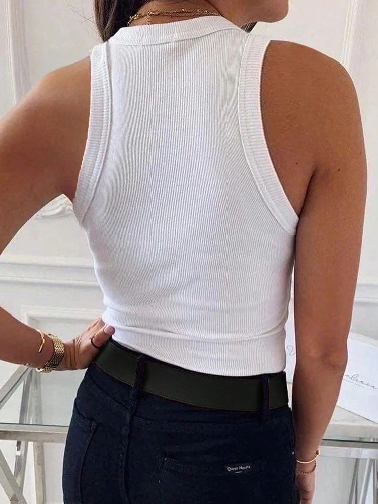 Débardeur côtelé slim pour femme