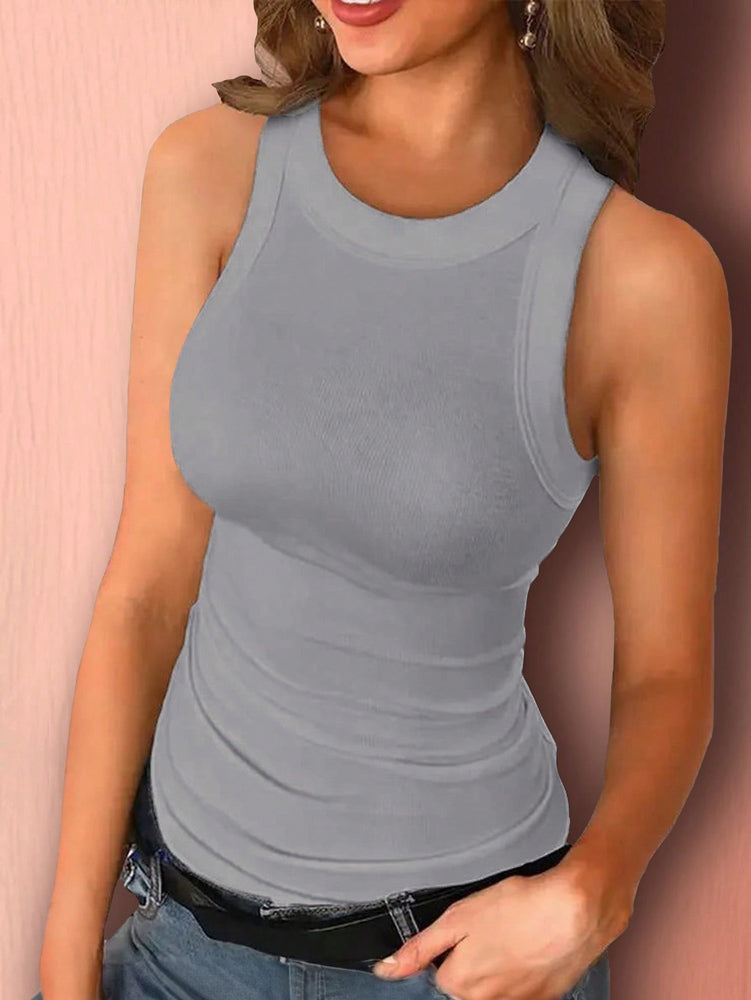 Débardeur côtelé slim pour femme