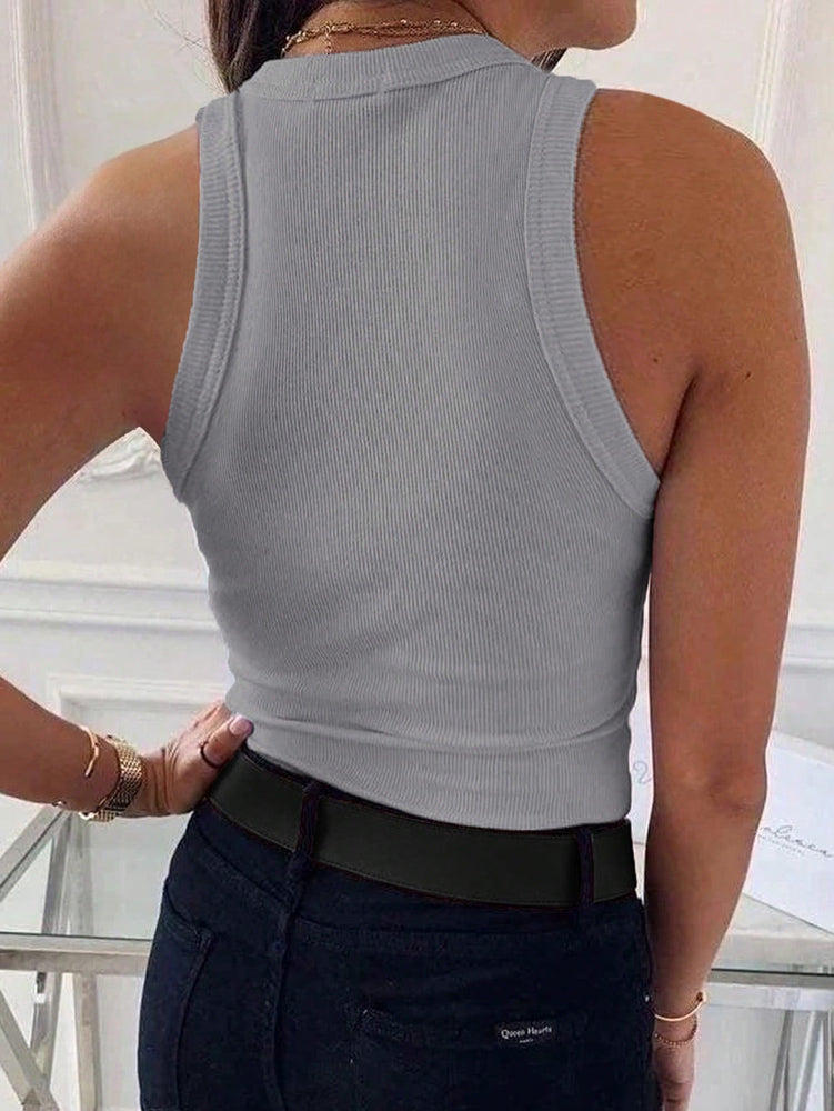 Débardeur côtelé slim pour femme