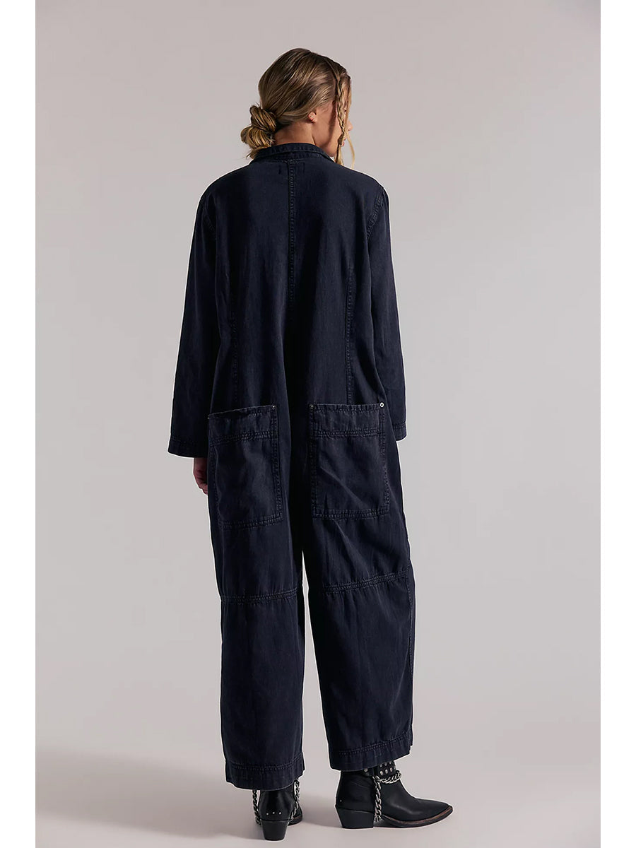 Mono vaquero de pierna ancha para mujer