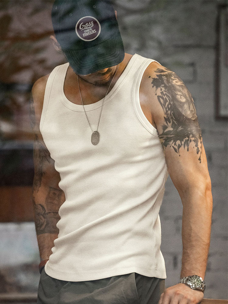 Men's Slim Fit Ribbed Tank Top