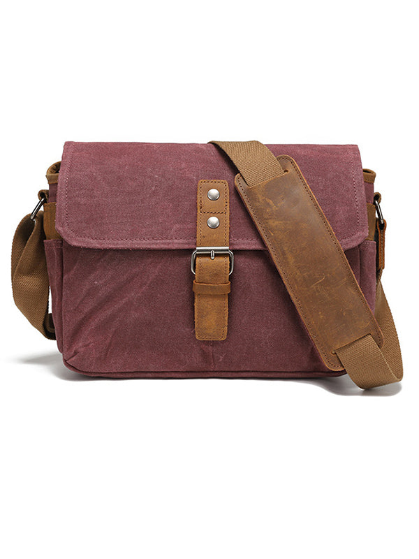 Bolso bandolera de lona estilo vintage para cámara