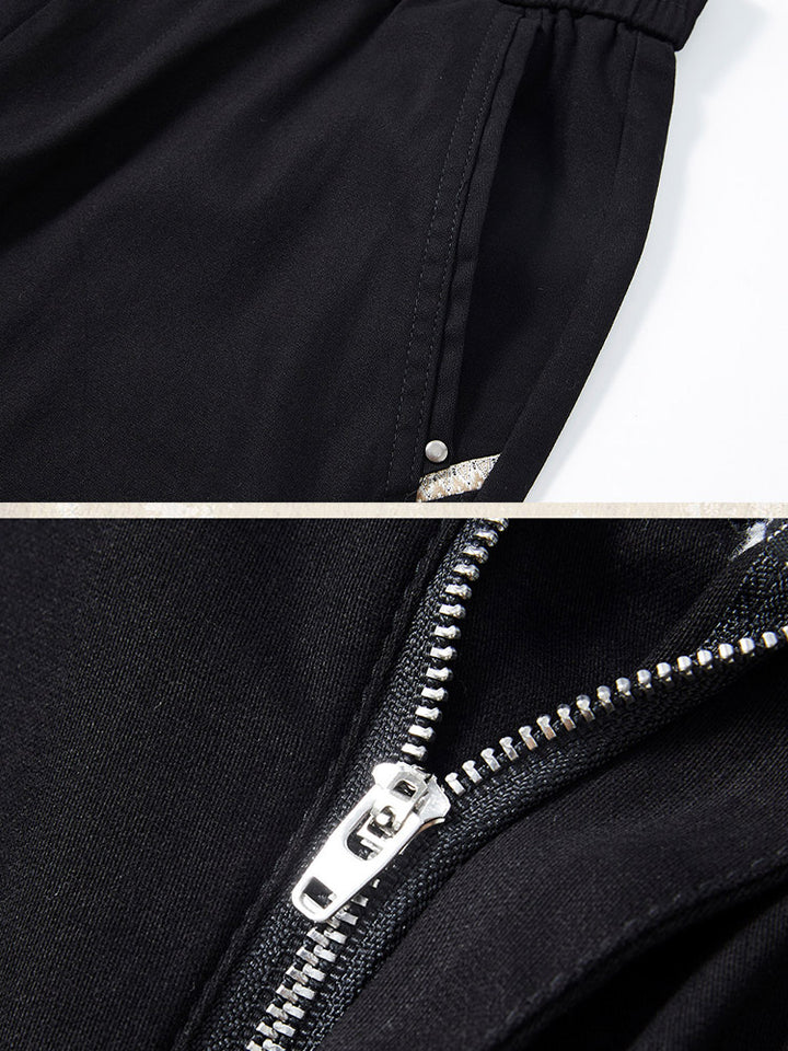 Pantaloni chino da uomo in stile workwear rétro, in cotone con vita elasticizzata