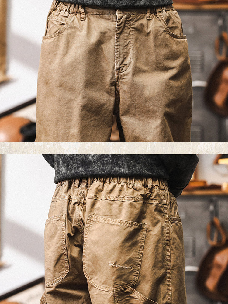 Men’s Wide-Leg Trousers in 100% Cotton – Retro Cargo Style