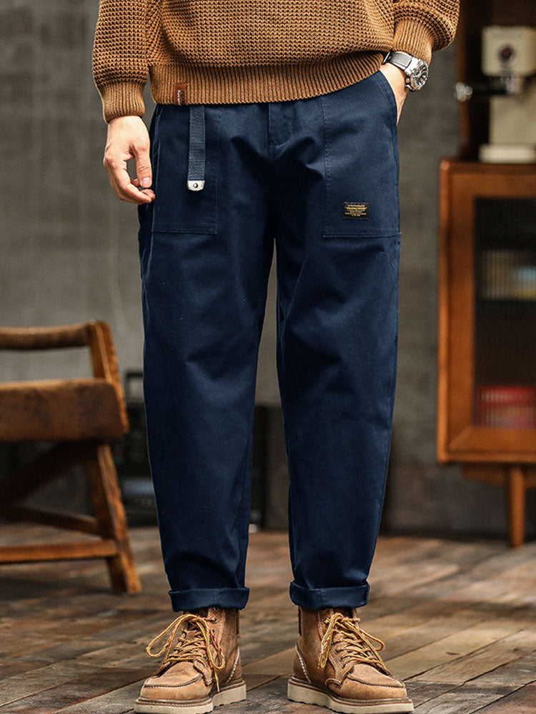 Pantalones Utilitarios Casuales de Inspiración Vintage para Hombre