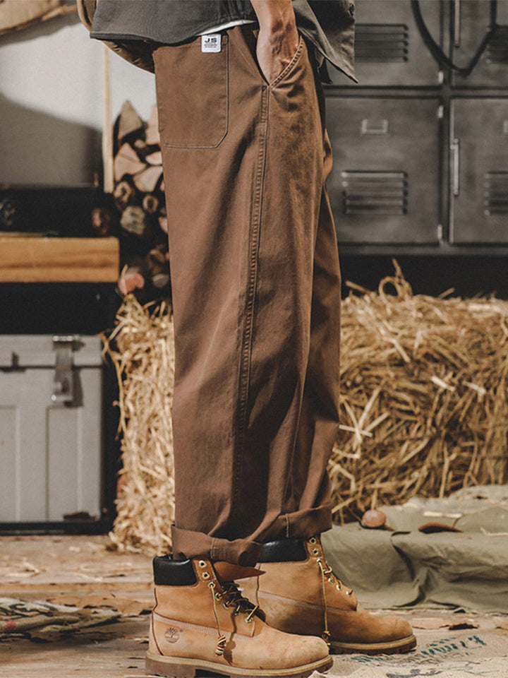 Pantalon décontracté pour homme en 98 % coton et 2 % élasthanne, avec taille à cordon de serrage