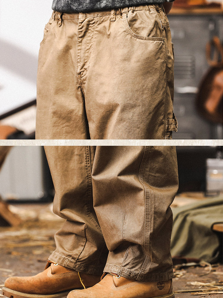 Men’s Wide-Leg Trousers in 100% Cotton – Retro Cargo Style