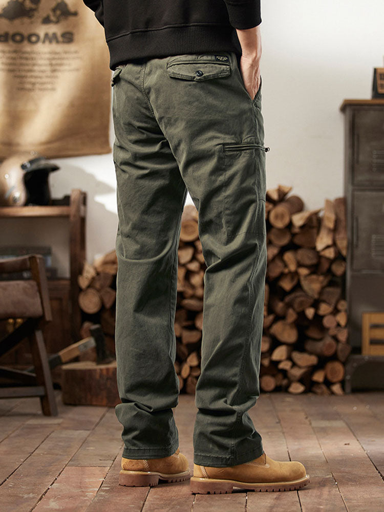 Herren Retro‑Cargohose mit Reißverschlusstaschen