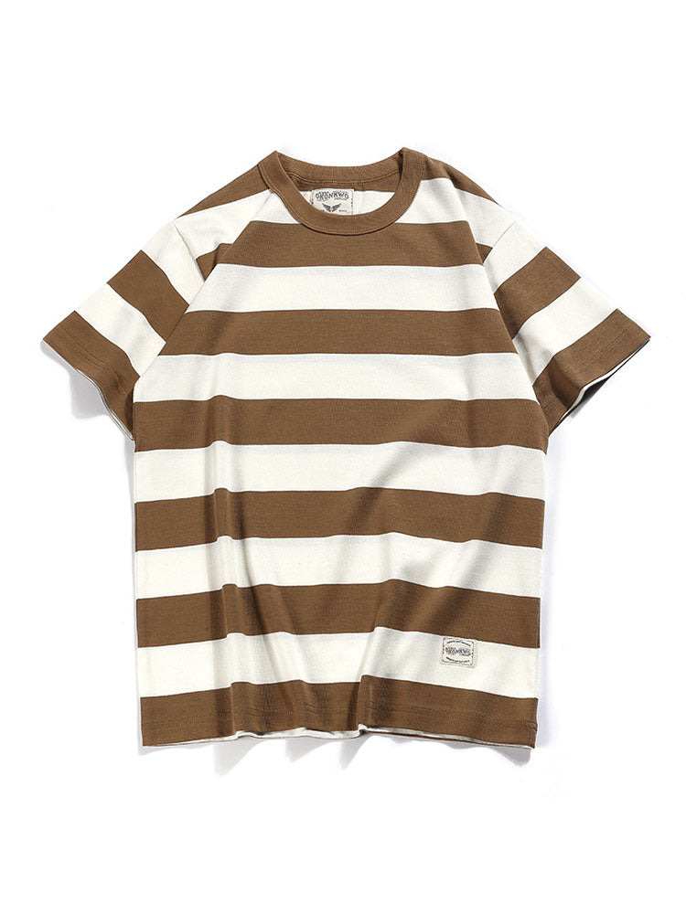 T-shirt girocollo a righe da uomo