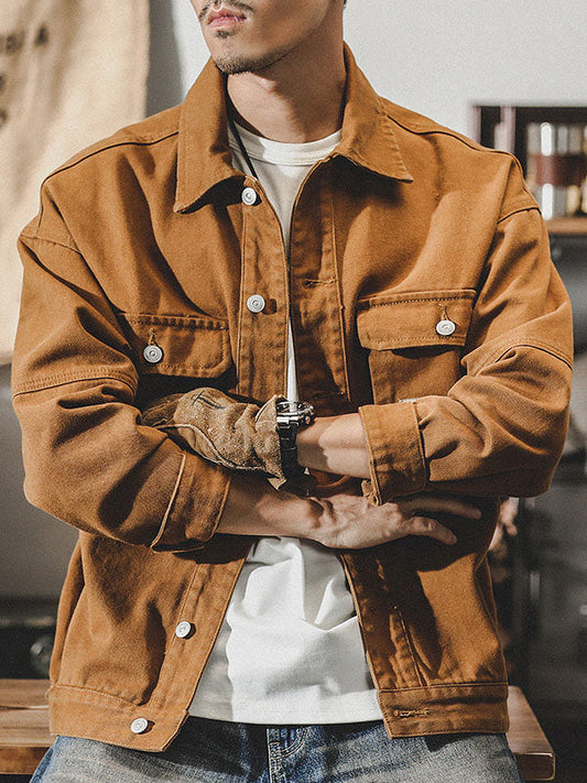 Giacca cargo da uomo in stile vintage americano