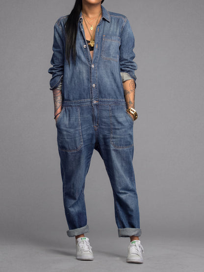 Women's Relaxed Fit Denim Jumpsuit