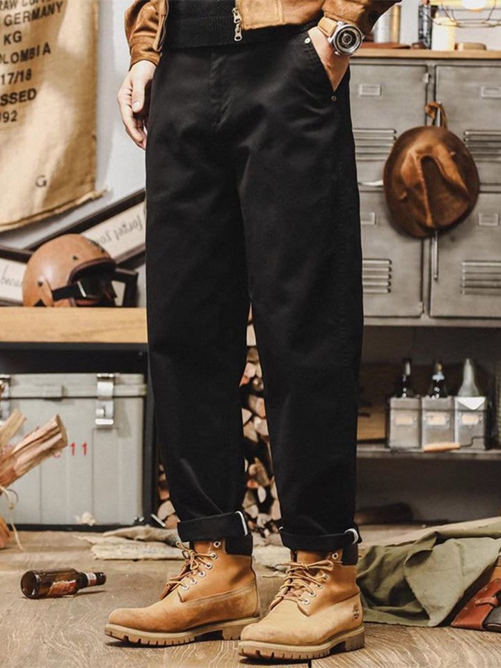 Herren-Chinohose aus 100 % Baumwolle im Vintage-Stil