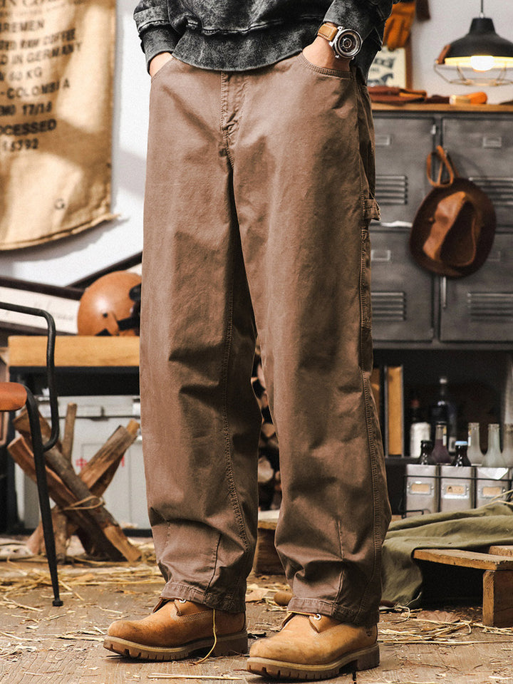 Men’s Wide-Leg Trousers in 100% Cotton – Retro Cargo Style