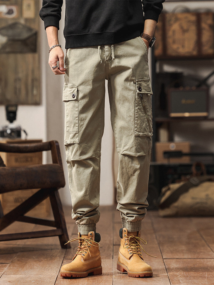 Vintage-inspirierte Cargo-Jogginghose für Herren mit vielen Taschen