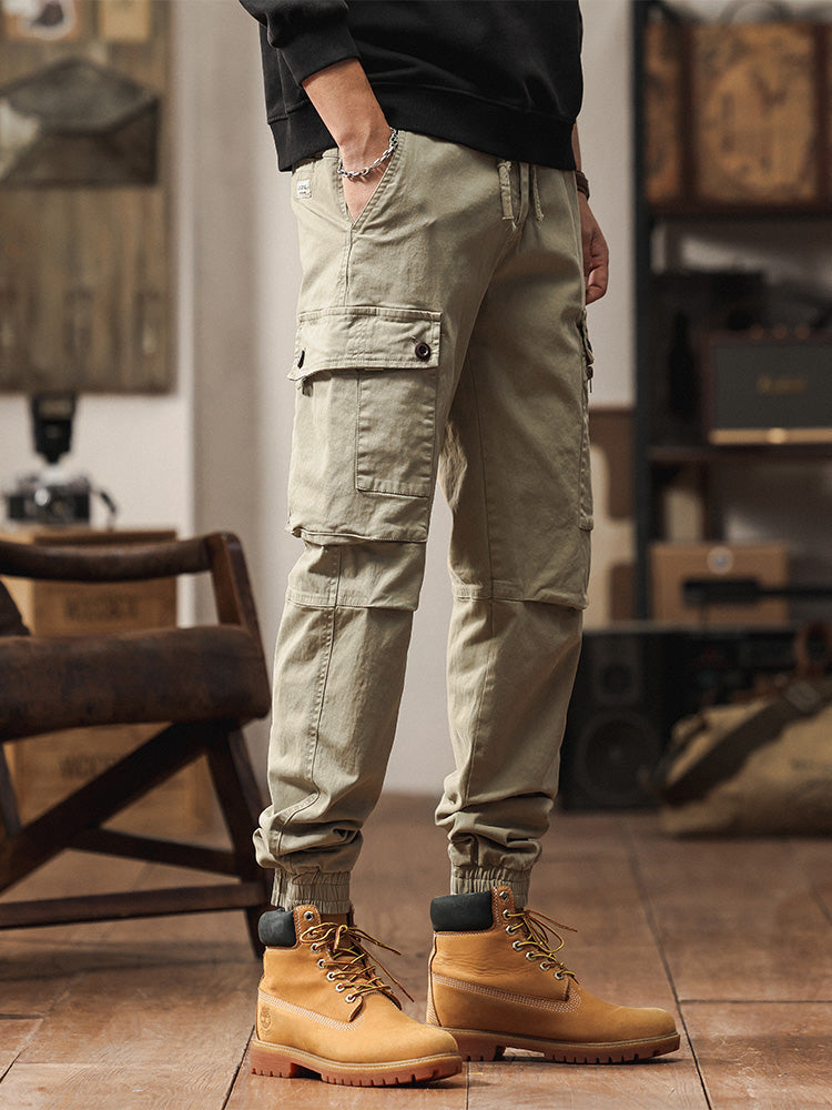 Vintage-inspirierte Cargo-Jogginghose für Herren mit vielen Taschen
