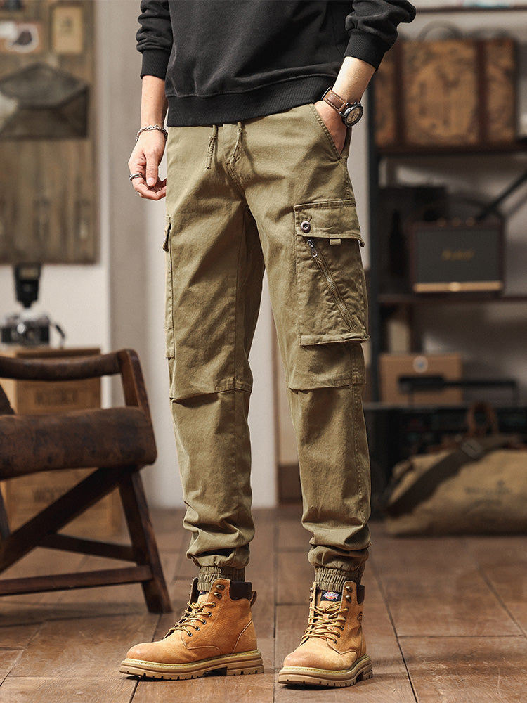 Vintage-inspirierte Cargo-Jogginghose für Herren mit vielen Taschen