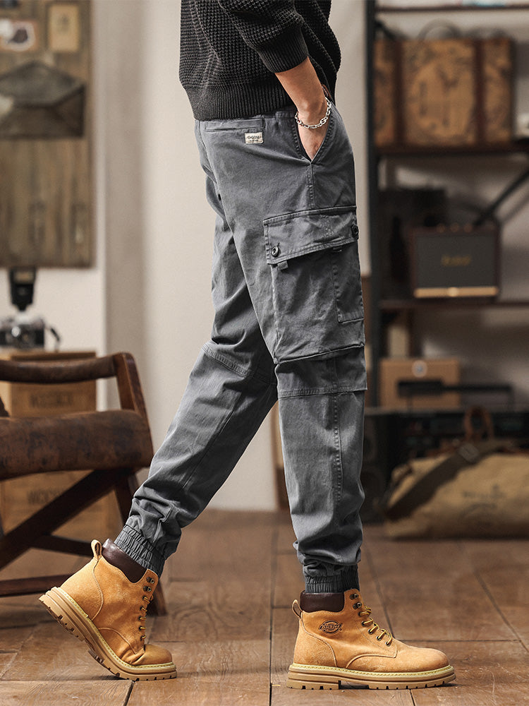 Vintage-inspirierte Cargo-Jogginghose für Herren mit vielen Taschen