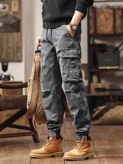 Vintage-inspirierte Cargo-Jogginghose für Herren mit vielen Taschen