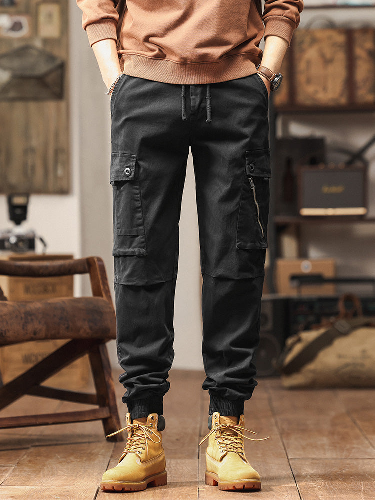 Vintage-inspirierte Cargo-Jogginghose für Herren mit vielen Taschen