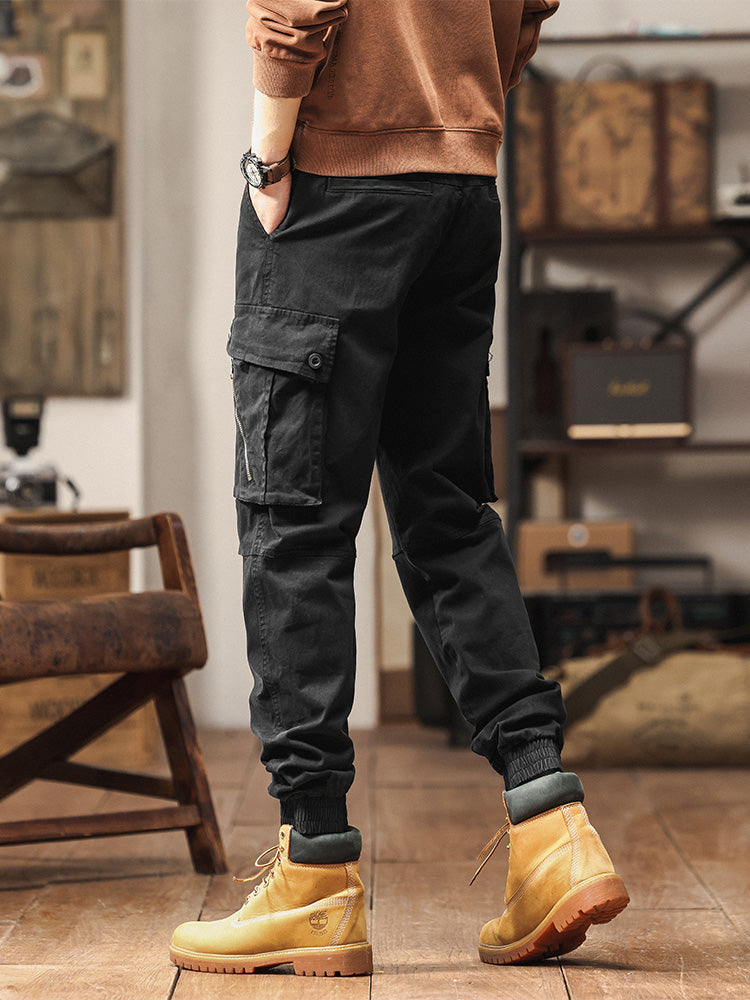 Vintage-inspirierte Cargo-Jogginghose für Herren mit vielen Taschen