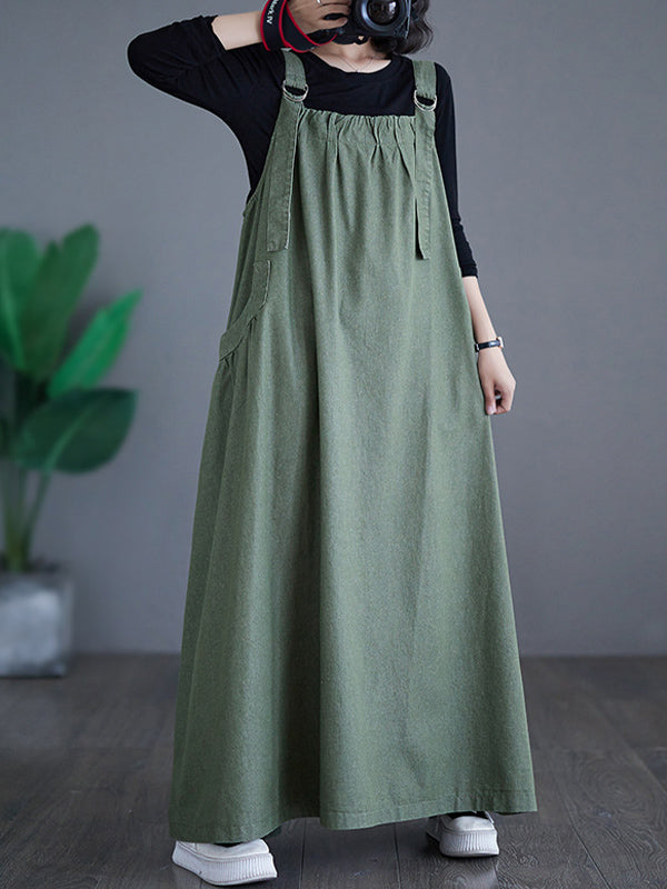 Vestido peto vaquero holgado para mujer