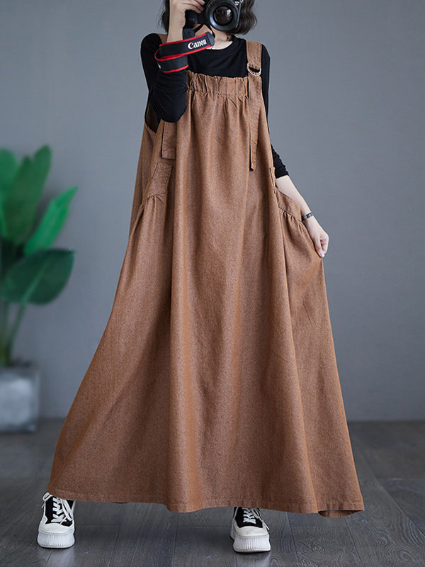 Vestido peto vaquero holgado para mujer