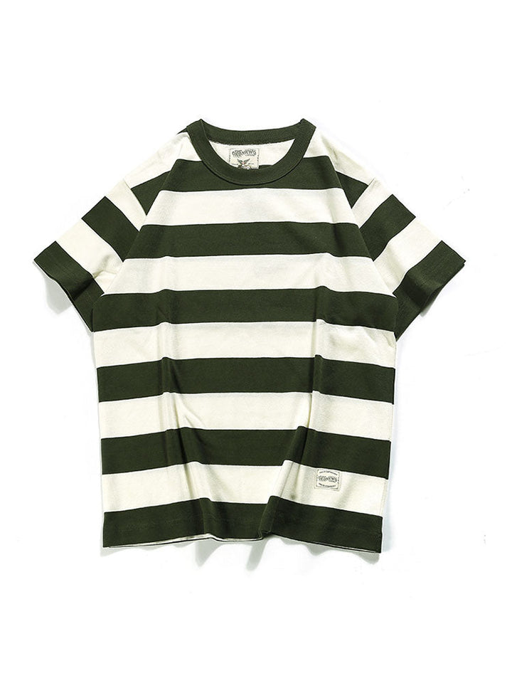 T-shirt girocollo a righe da uomo