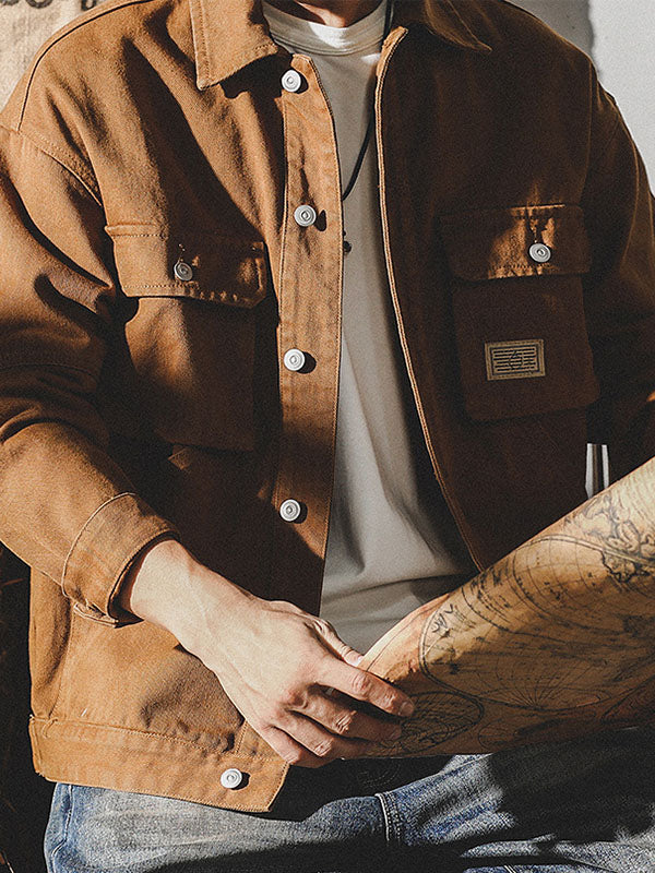 Chaqueta cargo americana de inspiración vintage para hombre