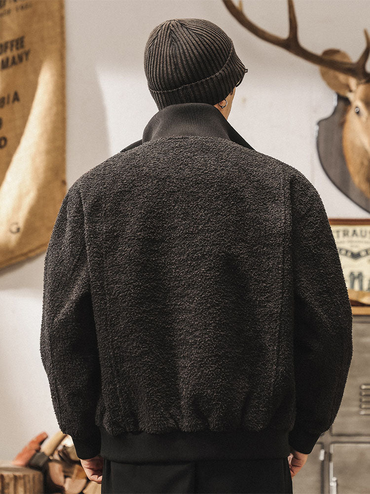 Chaqueta bomber retro con cremallera para hombre