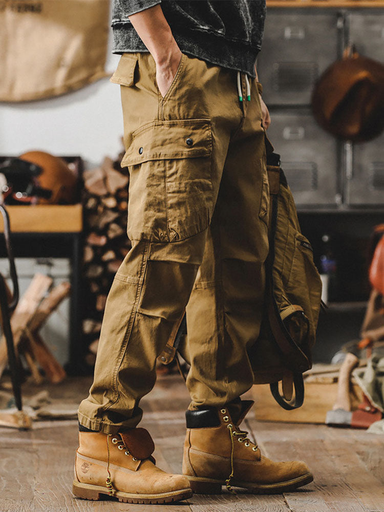Herren Cargohose im Retro‑Stil,gerader Schnitt