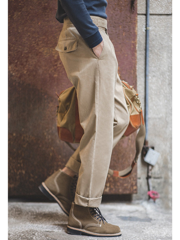 Pantalones Gurkha de corte recto y casual para hombre, estilo vintage