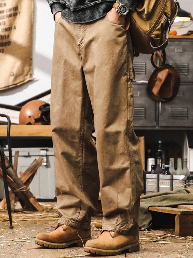 Men’s Wide-Leg Trousers in 100% Cotton – Retro Cargo Style