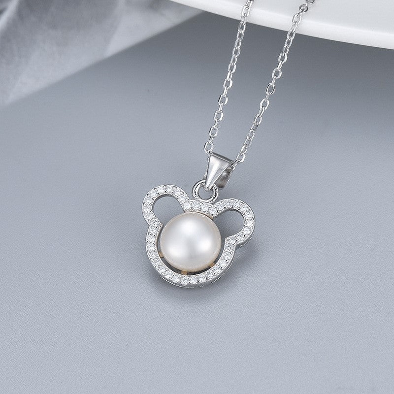 Collana con ciondolo in argento S925 e perla