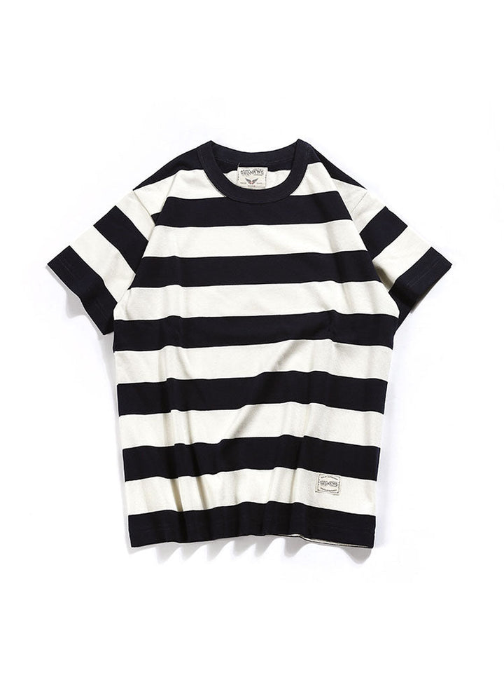 T-shirt girocollo a righe da uomo