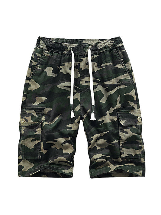 Pantalones cortos cargo para hombre con cordón ajustable