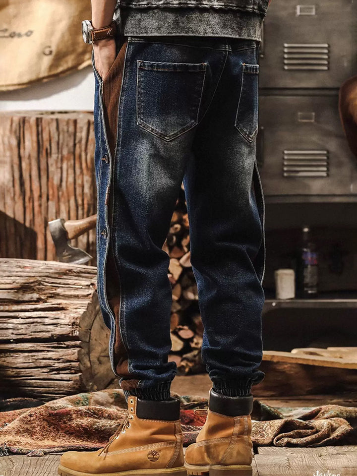 Herren Jogger‑Jeans mit Kord‑Einsätzen