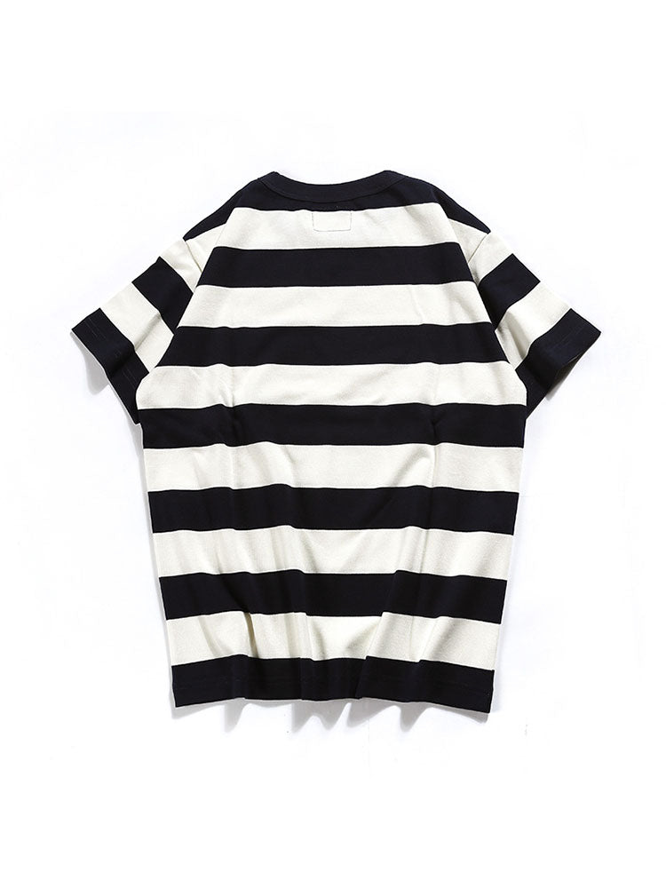 T-shirt girocollo a righe da uomo