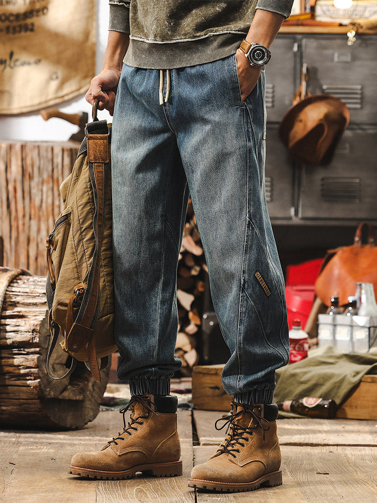 Herren Alltags‑Jogger‑Jeans, weiches atmungsaktives Material