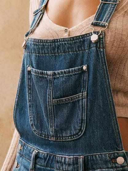 Salopette da donna in denim a gamba larga