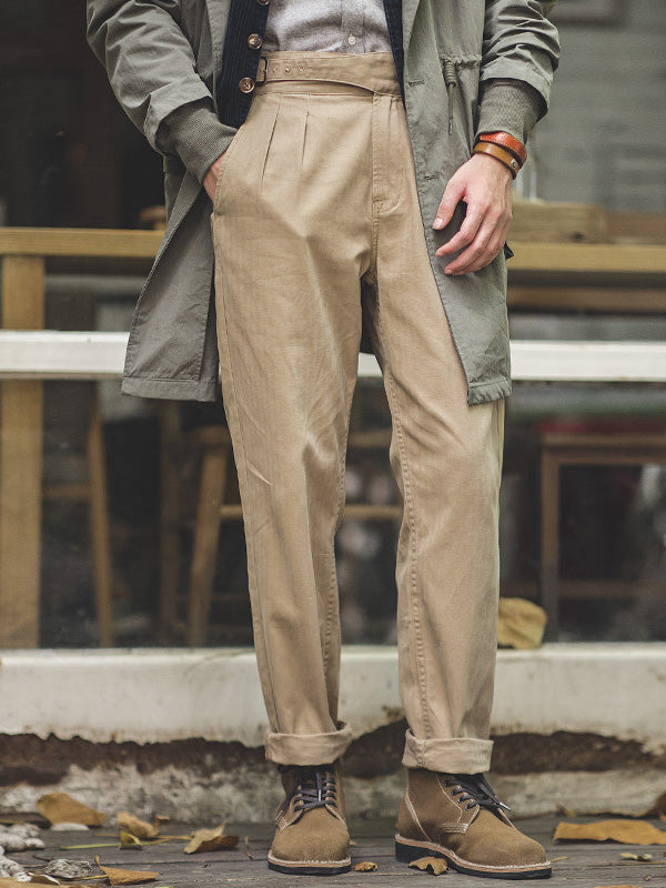 Pantalones Gurkha de corte recto y casual para hombre, estilo vintage